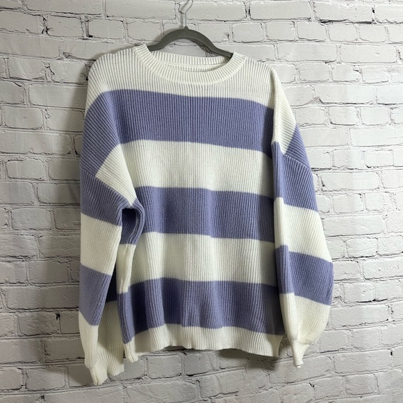 Color Block Drop Shoulder Ribbed Knit Sweater - Picture 9 of 10